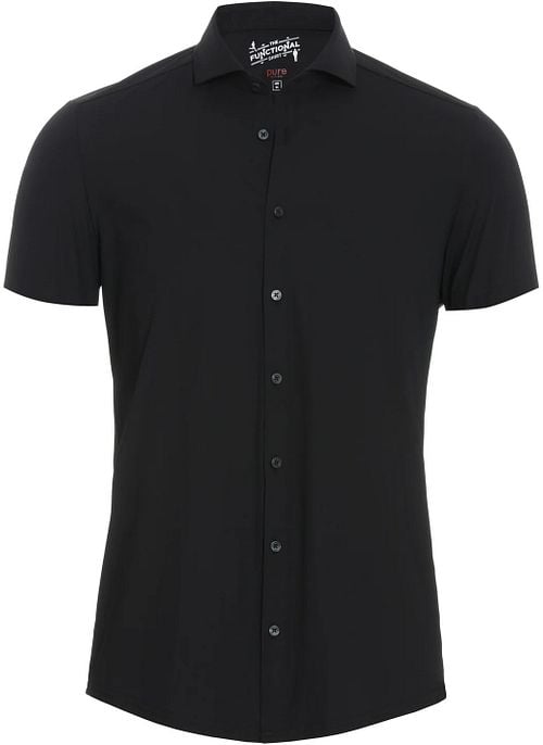 Pure Kurzarmhemd The Functional Shirt Blau-Schwarz Product