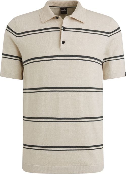 Vanguard Knitted Polo Shirt Stripes Beige Product
