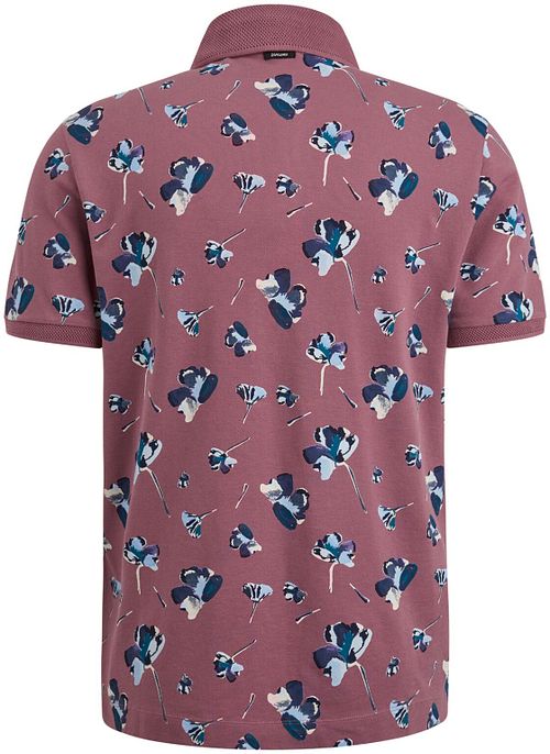 Vanguard Polo Shirt Piqué Flowers Dark Pink Product / Achterkant