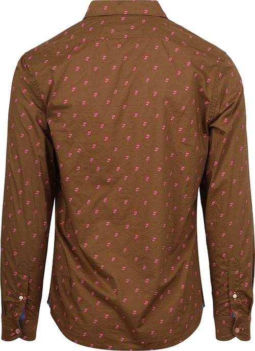 Scotch and Soda Shirt Print Brown Product / Achterkant