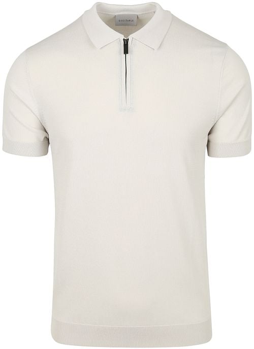 Suitable Knitted Half Zip Polo Shirt Beige Product