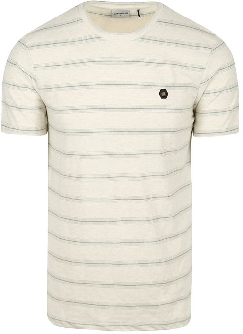 No-Excess T-Shirt Crewneck Jacquard Stripes Ecru Product