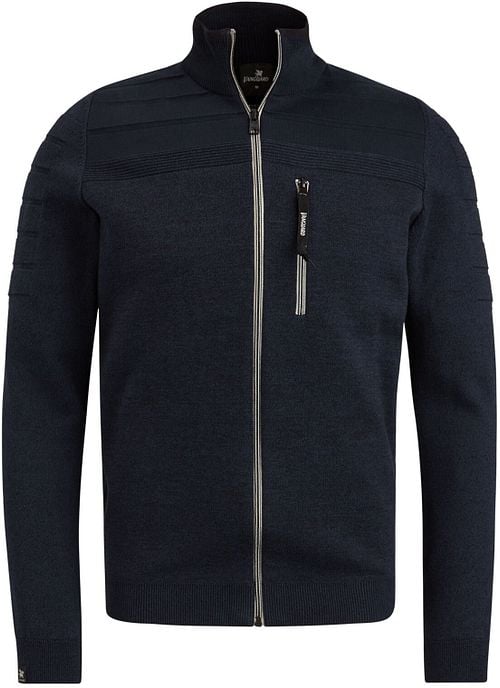 Vanguard Cardigan Mouliné Navy Zipper Product