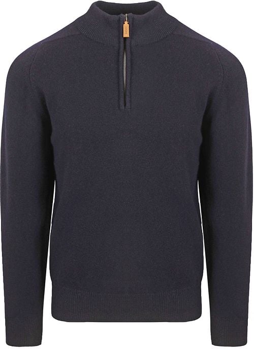 William Lockie Half Zip Pullover Lambswool Navy Product