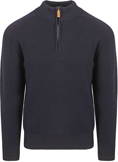 William Lockie Pull Half Zip Laine D'Agneau Marine Product