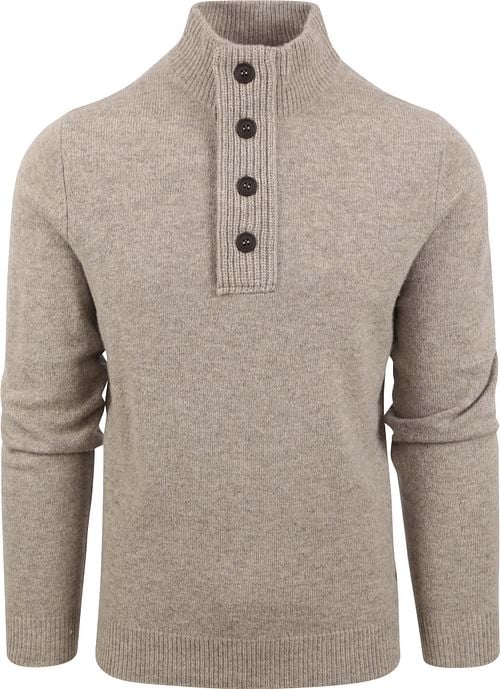 Barbour Mocker Sweater Merino Wool Greige Product