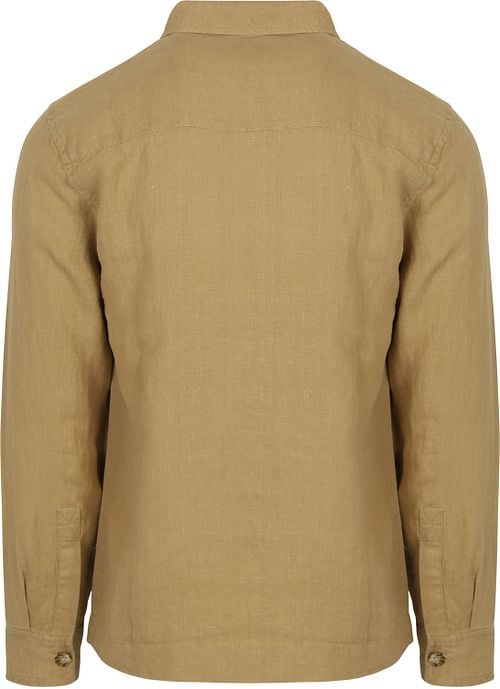 Suitable Linen Overshirt Beige Product / Achterkant