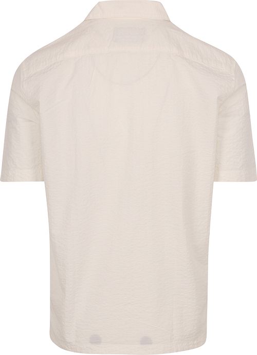 Marc O'Polo Shirt Short Sleeves Seersucker Off White Product / Achterkant
