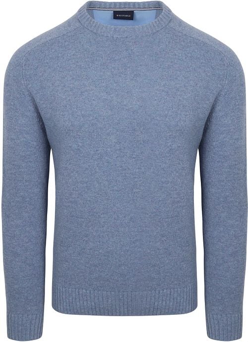 Suitable Lamswol Trui Ronde Hals Lichtblauw Product