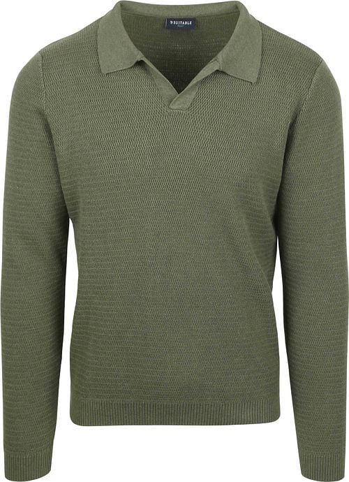 Suitable Pullover Riva Structure Melange Green Product