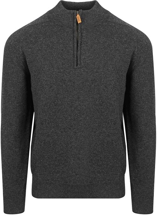William Lockie Half Zip Pullover Lambswool Charcoal Melange Product