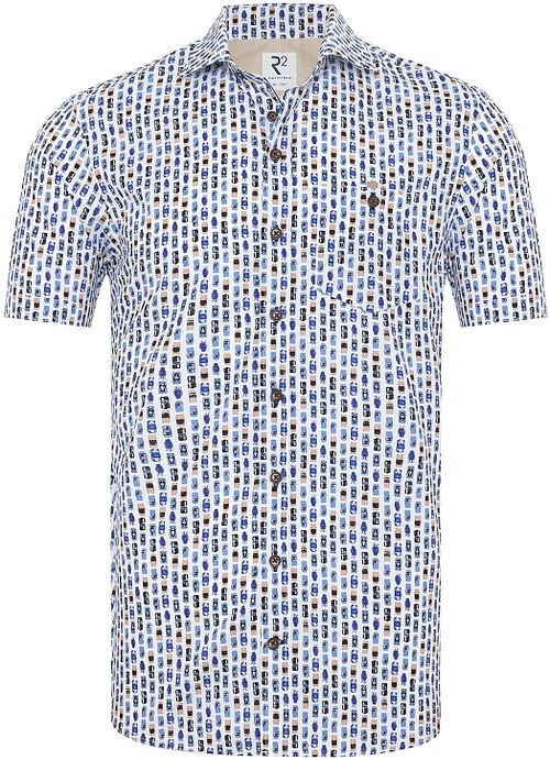 R2 Chemise Manches Courtes Imprimé Voiture Bleu Product