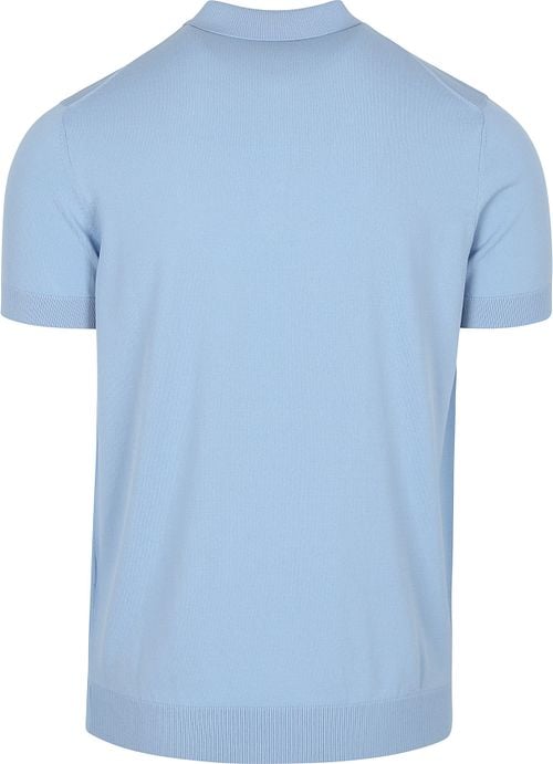 Suitable Knitted Half Zip Polo Lichtblauw Product / Achterkant