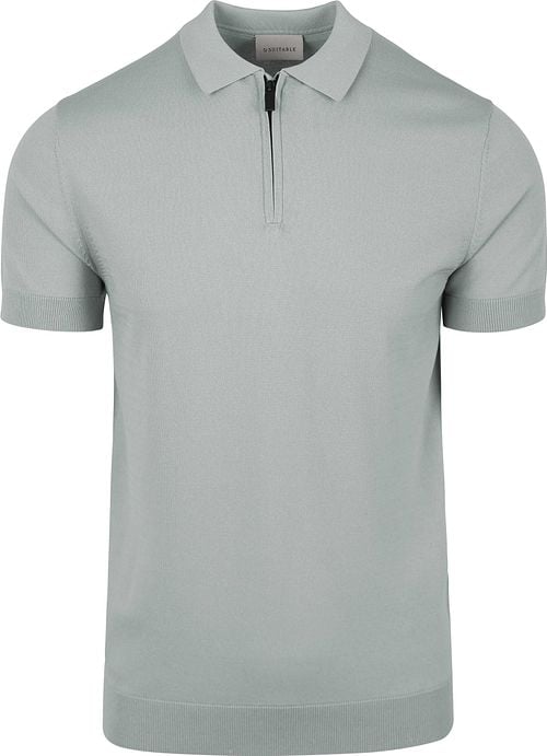 Suitable Knitted Half Zip Polo Shirt Dusty Grey Product