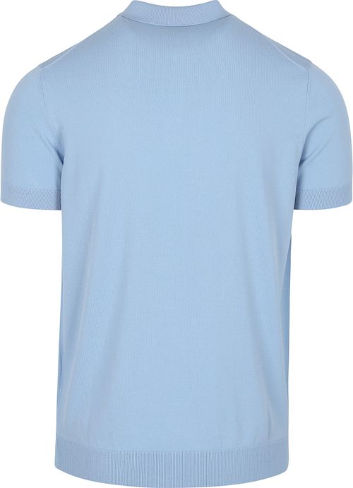 Suitable Knitted Half Zip Poloshirt Hellblau Product / Achterkant