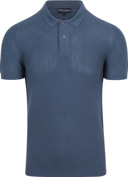 Suitable Respect Polo Shirt Structure Knit Blue Product