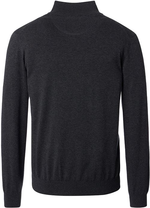 Casa Moda Halfzip Pullover Solid Anthracite Product / Achterkant