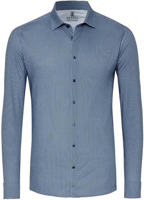 Desoto Overhemd Kent Print Donkerblauw Product