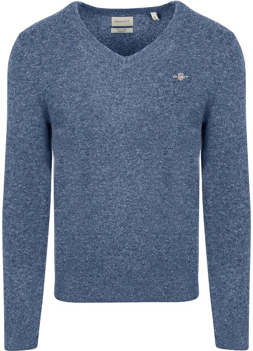 Gant Pullover Col-V Wool Blend Bleu Product