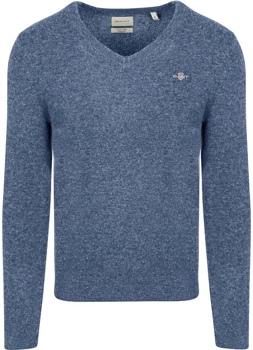 Gant Pullover V-Hals Woolblend Blauw Product