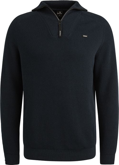 Vanguard Sweater Half Zip Textured Rib Navy Product