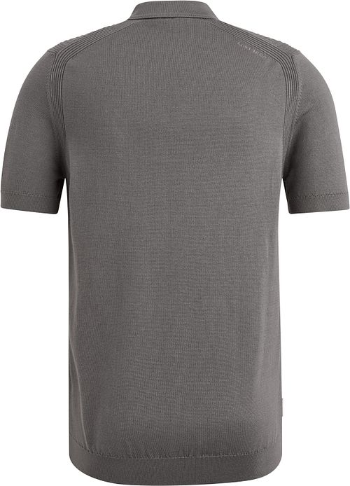 Cast Iron Half-Zip Polo Structure Anthrazit Product / Achterkant