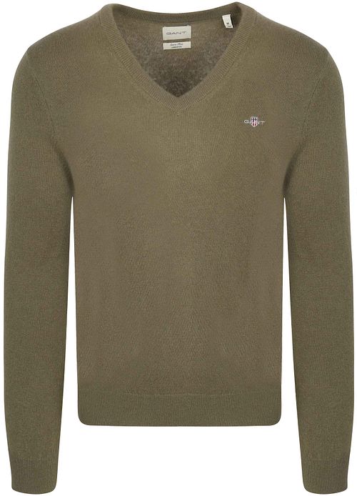 Gant Pullover V-Neck Wool Blend Army Green Product