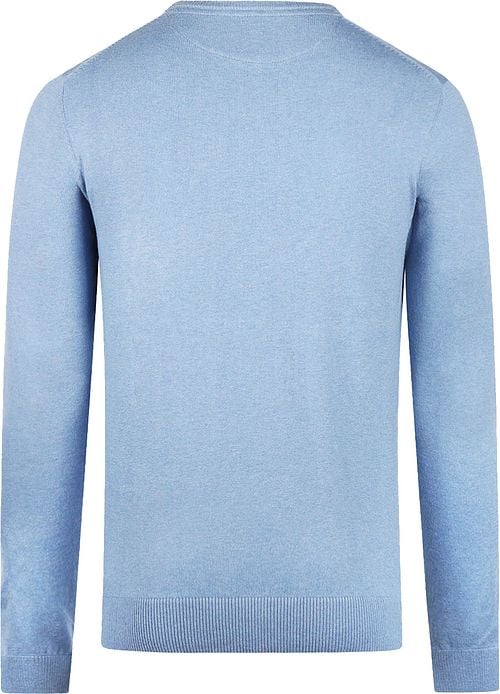 McGregor Pull Laine Merinos Col-V Bleu Sky Product / Achterkant