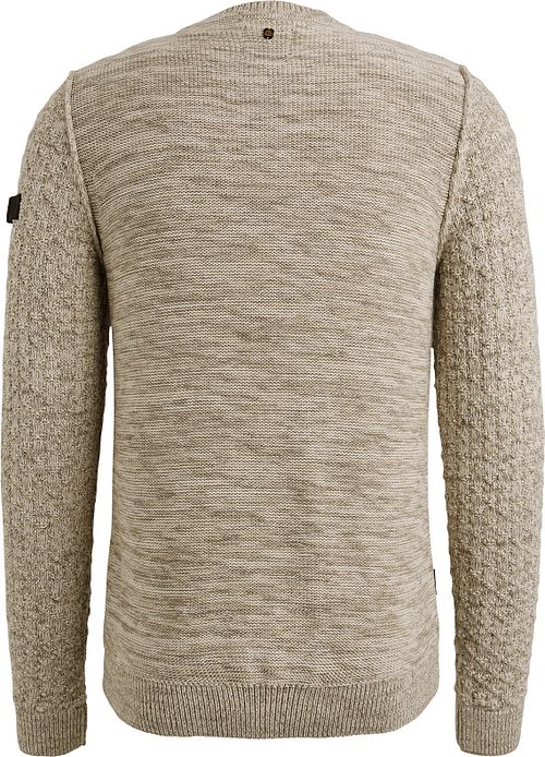 PME Legend Pull Mouliné Beige Product / Achterkant