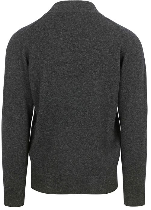William Lockie Half Zip Pullover Lamswol Charcoal Melange Product / Achterkant