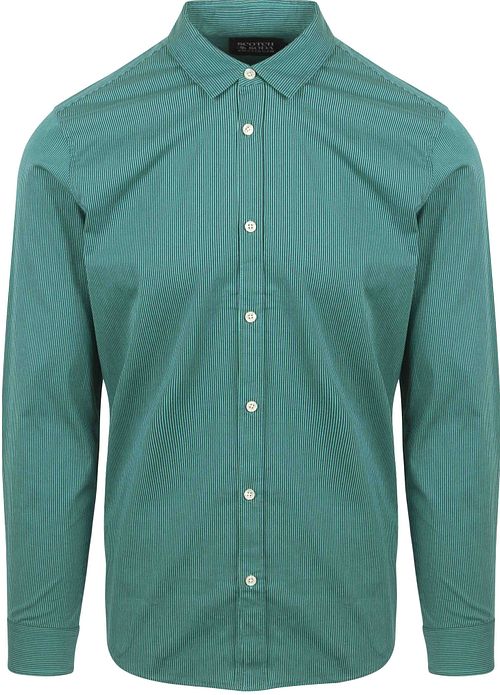 Chemise Scotch and Soda Essential Poplin Stripe Vert Product