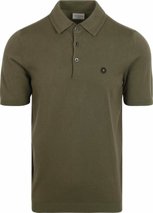 No Excess Knitted Poloshirt Olijfgroen Product