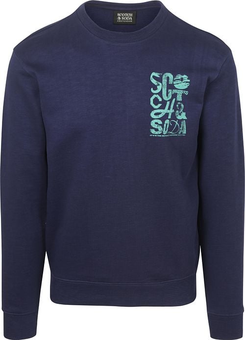 Scotch and Soda Sweater Logo Navy Product