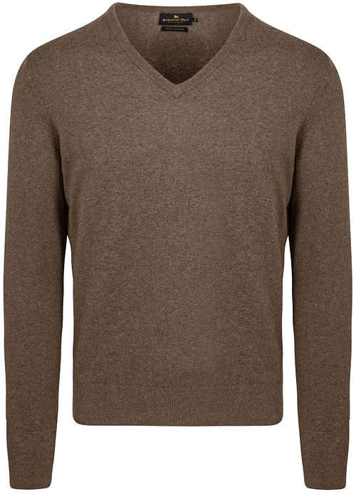 Steppin' Out Pull Cotton Cashmere Col-V Melange Taupe Product