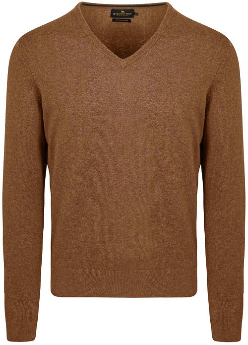 Steppin' Out Pullover Cotton Cashmere V-Neck Camel Product