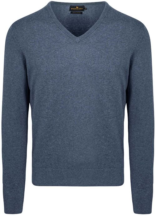 Steppin' Out Pullover V-Ausschnitt Merinowolle Kobaltblau Product