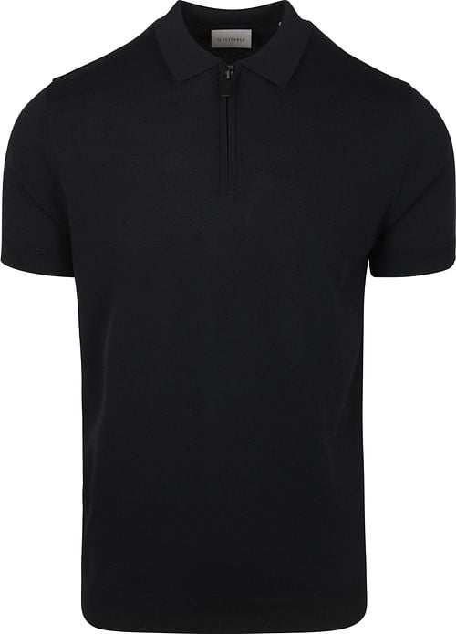 Suitable Knitted Half Zip Polo Navy Product