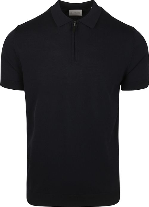 Suitable Knitted Half Zip Poloshirt Navy Product