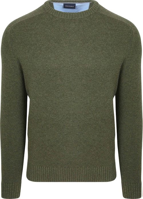 Suitable Lambswool Pullover O-Neck Olive Green Product