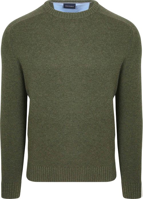 Suitable Pull Agneline Col Rond Vert Olive Product