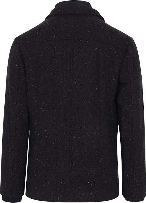 Suitable Robert Mantel Wolle Navy Product / Achterkant