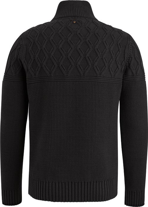 PME Legend Pull Knitted Half Zip Noir Product / Achterkant