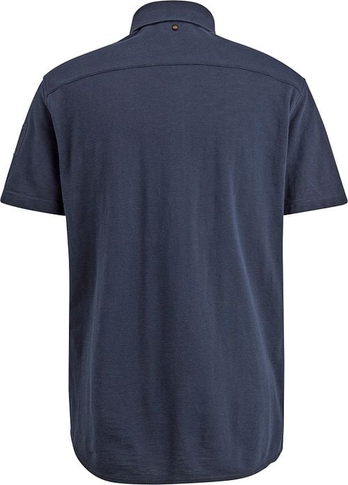 PME Legend Short Sleeve Hemd Jersey Piqué Navy Product / Achterkant