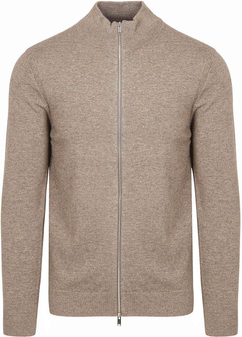 Profuomo Cardigan Merino Wool Taupe Product