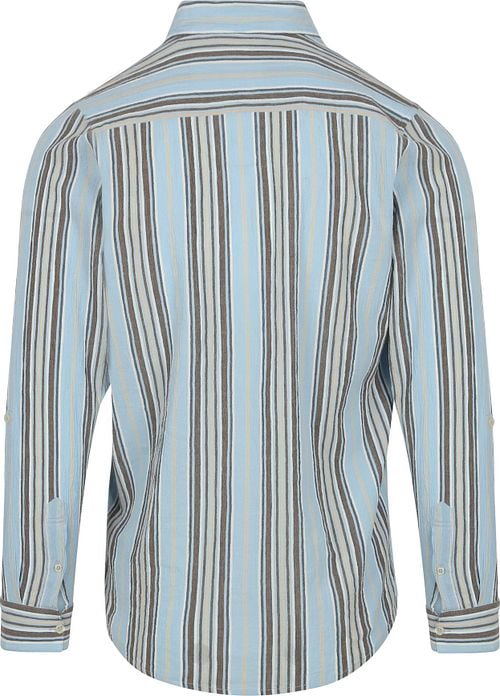 Scotch and Soda Hemd Crinkled Stripe Hellblau Product / Achterkant