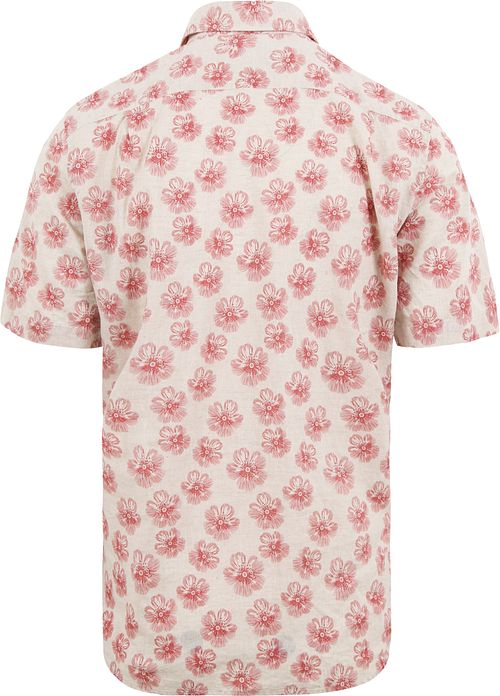 Suitable Short Sleeve Hemd Leinen Simon Rot Product / Achterkant