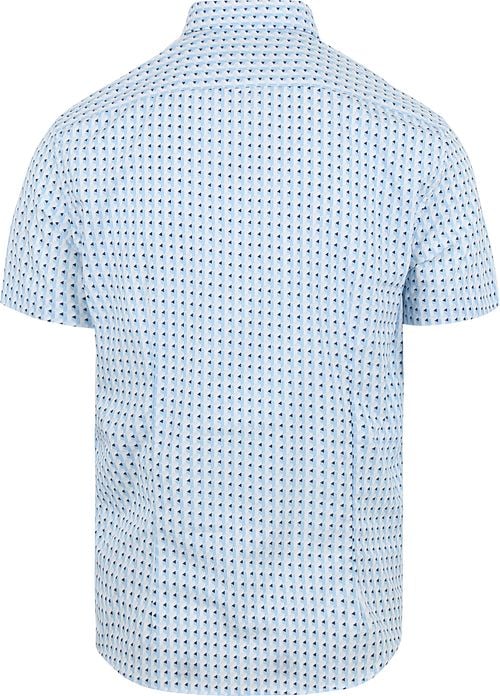 Suitable Short Sleeve Overhemd Print Blauw Product / Achterkant