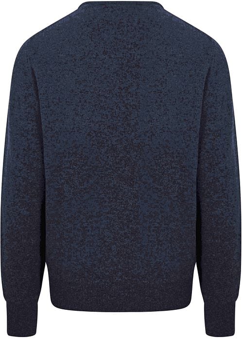 William Lockie Pullover Lambswool Indigo Melange Product / Achterkant