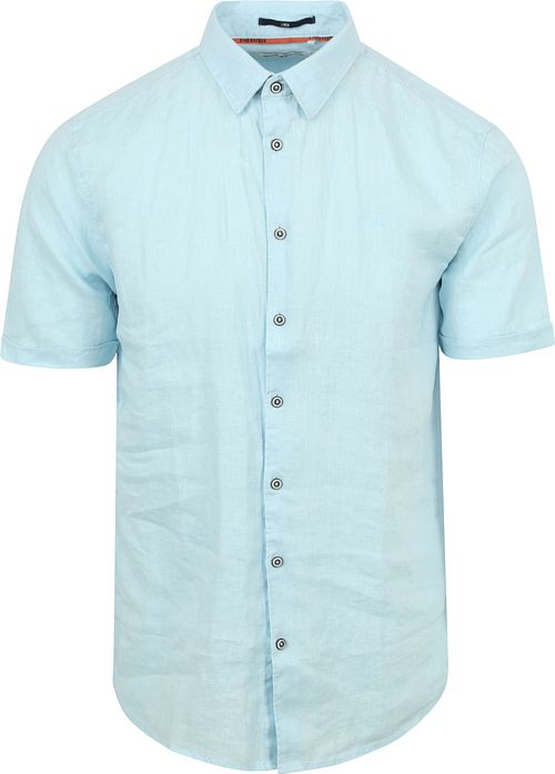 No Excess Short Sleeve Shirt Linen Light Blue Product