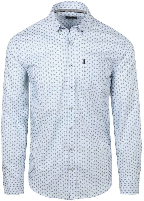 State of Art Shirt Poplin Eye Printed Stripe Grey Product